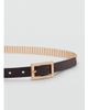Mango Mango leather slim hardware belt in brown - 2