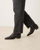 Mango Mango leather square toe low heel ankle boots in black - 1