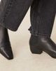 Mango Mango leather square toe low heel ankle boots in black - 3