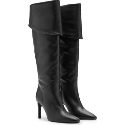 MANGO MANGO Leather Stiletto Heel Boot