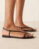 Mango Mango leather strappy sandals with gold tone accents in black - 1