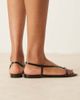 Mango Mango leather strappy sandals with gold tone accents in black - 4