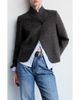 MANGO MANGO Leita Stand Collar Wool Blend Blazer - 1
