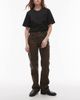 Mango Mango Leonie straight leg jeans in leopard print-Brown - 1
