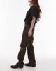 Mango Mango Leonie straight leg jeans in leopard print-Brown - 2
