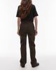 Mango Mango Leonie straight leg jeans in leopard print-Brown - 3