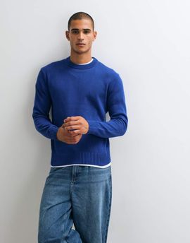 Mango Mango light knit sweater in blue