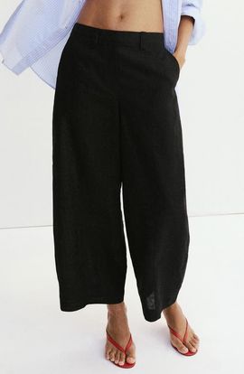 MANGO MANGO Linen & Cotton Balloon Pants