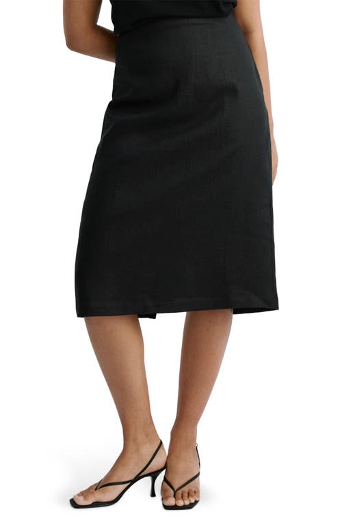 MANGO MANGO Linen Midi Skirt