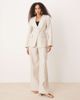 Mango Mango linen v-neck blazer with cinch waist belt detail in oatmeal - part of a set-Neutral - 2
