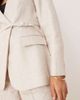 Mango Mango linen v-neck blazer with cinch waist belt detail in oatmeal - part of a set-Neutral - 3