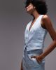 Mango Mango linen vest in blue - part of a set - 1