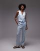 Mango Mango linen vest in blue - part of a set - 2