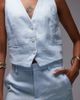 Mango Mango linen vest in blue - part of a set - 3