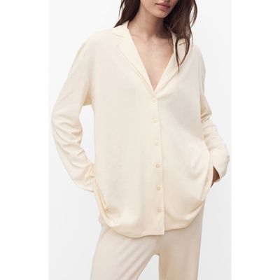 MANGO MANGO Long-Sleeve Cotton Pajama Shirt