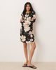 Mango Mango long sleeve mini dress in dark based floral-Black - 3