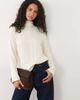 Mango Mango long sleeve tie back top in ecru-Neutral - 1