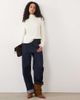 Mango Mango long sleeve tie back top in ecru-Neutral - 2