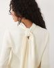 Mango Mango long sleeve tie back top in ecru-Neutral - 3