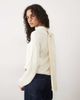 Mango Mango long sleeve tie back top in ecru-Neutral - 4