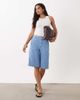 Mango Mango low waist denim shorts in blue - 1