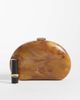 Mango Mango marble effect clutch bag in brown - 2