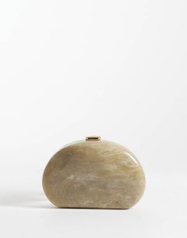 Mango Mango marble effect clutch purse in gray