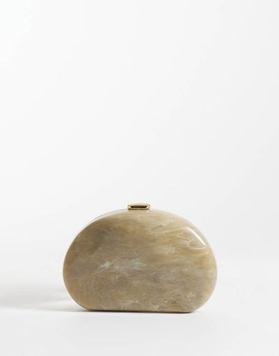Mango Mango marble effect clutch purse in gray