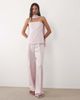 Mango Mango Marina linen mix off shoulder top with scarf in pastel pink - part of a set - 2