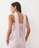 Mango Mango Marina linen mix off shoulder top with scarf in pastel pink - part of a set - 4