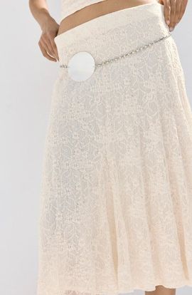 MANGO MANGO Marta Lace Midi Skirt