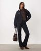 Mango Mango Maya straight jeans with contrast faux leather waistband - part of a set-Blue - 1
