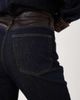 Mango Mango Maya straight jeans with contrast faux leather waistband - part of a set-Blue - 4