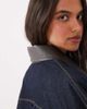 Mango Mango Maya zip up denim jacket with faux leather collar in indigo - part of a set-Blue - 2