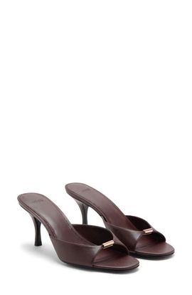 MANGO MANGO Metallic Detail Faux Leather Slide Sandal