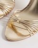 Mango Mango metallic high heeled sandals in gold - 2