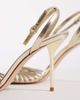 Mango Mango metallic high heeled sandals in gold - 3