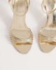 Mango Mango metallic high heeled sandals in gold - 4