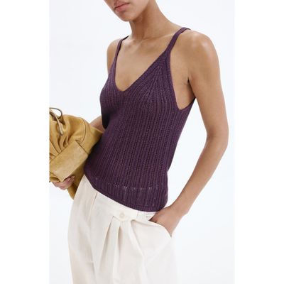 MANGO MANGO Metallic Openwork Knit Top