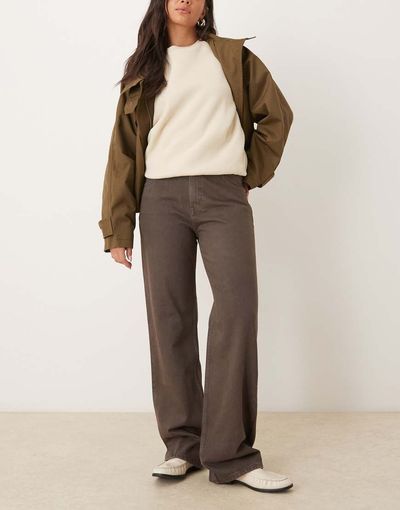 Mango Mango Miami 100% cotton straight jeans in brown