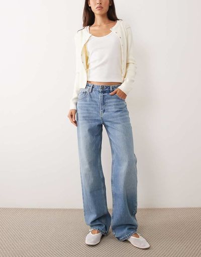 Mango Mango Miami 100% cotton straight jeans in light blue
