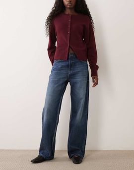Mango Mango Miami 100% cotton straight leg jeans in dark blue