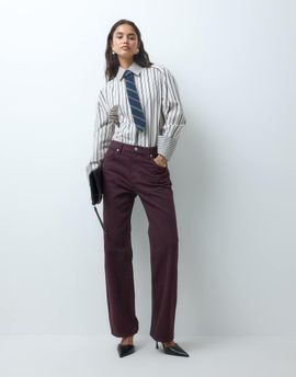 Mango Mango Miami straight jeans in wine-Red