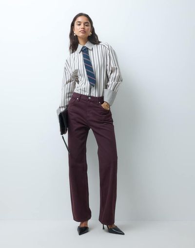 Mango Mango Miami straight jeans in wine-Red