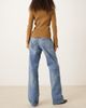 Mango Mango Miami straight leg oversized jeans in light blue - 3