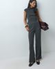 Mango Mango Michi straight pants in charcoal - part of a set-Gray - 1