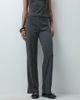Mango Mango Michi straight pants in charcoal - part of a set-Gray - 3