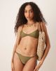 Mango Mango micro bikini top in olive green - 1