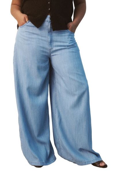 MANGO MANGO Mid Rise Palazzo Jeans