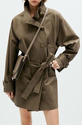 MANGO MANGO Midi Belted Trench Coat